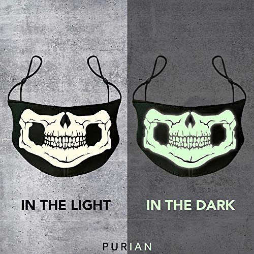 PURIAN Kids Reusable Face Mask, Glow in the Dark Child Holiday Mask USA MADE