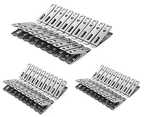 Pealeep 60 Packs 2 Inch Stainless Steel Clothes Pins,Metal Clothes Clips for Drying Socks,Hanging Clips Hooks for Home/Office Use Set, Metal Clothes Clips for Drying Socks