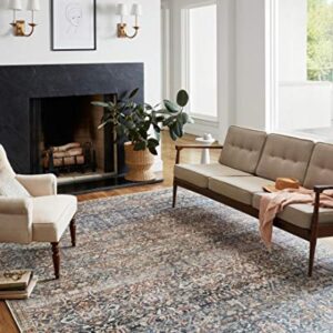 Chris Loves Julia x Loloi Jules Collection JUL-06 Denim / Spice 7'-6" x 9'-6" Area Rug