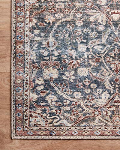 Chris Loves Julia x Loloi Jules Collection JUL-06 Denim / Spice 7'-6" x 9'-6" Area Rug