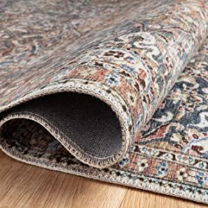 Chris Loves Julia x Loloi Jules Collection JUL-06 Denim / Spice 7'-6" x 9'-6" Area Rug