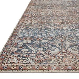 Chris Loves Julia x Loloi Jules Collection JUL-06 Denim / Spice 7'-6" x 9'-6" Area Rug