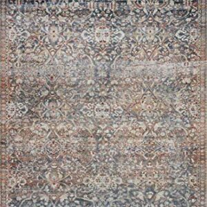 Chris Loves Julia x Loloi Jules Collection JUL-06 Denim / Spice 7'-6" x 9'-6" Area Rug