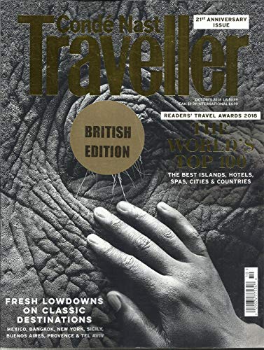 CONDE NAST TRAVELLER, BRITISH EDITION, OCTOBER, 2018 21st ANNIVERSARY ISSUE