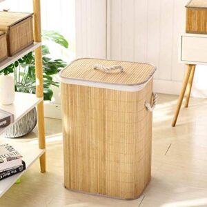 Leiio [Handmade]: This Hand-Woven Laundry Basket is Made of Natural Renewable Bamboo and is an Essential Item in Your Home. You Need a Laundry Basket to Organize Dirty Clothes and Keep Your Home Tidy