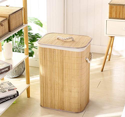 Leiio [Handmade]: This Hand-Woven Laundry Basket is Made of Natural Renewable Bamboo and is an Essential Item in Your Home. You Need a Laundry Basket to Organize Dirty Clothes and Keep Your Home Tidy