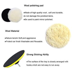 10pcs Polishing Buffing Pads Kit - 6 Inches Car Polishing Wheel for Drill, Car Foam Drill Buffer Sponge Pads Kit with M14 Drill Adapter for Car Care Polisher Boat Waxing Polishing Sealing Glaze