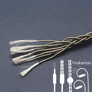 Youkamoo 2.5mm Balanced 8 Core Silver Plated Braided Earphone Replacement Upgrade Cable Silver Plated Wire Earphone Cable for SE215 SE425 UE900s TIN T2 T3 BGVP (MMCX)