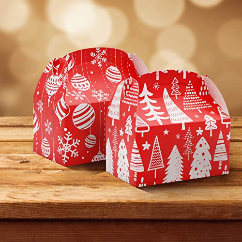 JOYIN 24 PCS 3D Christmas Treat Gift Wrap Boxes for Holiday Xmas Presents, Goodie Paper Boxes, Party Favor Supplies, Candy Treat Cardboard Cookie Wrapping Boxes