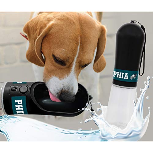 Pets First Dog Water Bottle. NFL Philadelphia Eagles PET Water Bottle. Best Cat Water Bottle. Water Fountain Dispenser for Dogs & Cats, Black, 13.5oz (PHL-3344)