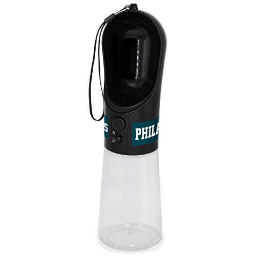 Pets First Dog Water Bottle. NFL Philadelphia Eagles PET Water Bottle. Best Cat Water Bottle. Water Fountain Dispenser for Dogs & Cats, Black, 13.5oz (PHL-3344)