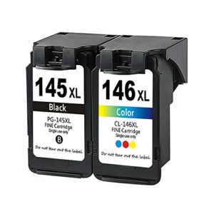 saiyeeka remanufactured for canon 145 146 xl ink cartridge for canon pg 145 xl cl 146 xl pg-145xl cl-146xl ink cartridges replacement for ip2810 mg2410 mg2510 mg2910 mg3010 1 black 1 color