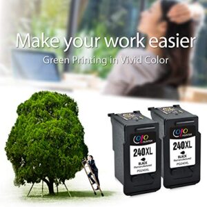 Colohunter Remanufactured Ink Cartridge Replacement for Canon PG-240XL 240 XL for Pixma MG3620 TS5120 MG2120 MG3520 MX452 MX512 MX532 MX472 High Capacity Ink (2 Black, 2-Pack)