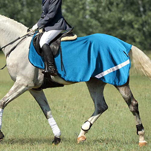 Harrison Howard Acclimate Fleece Horse Exercise Sheet Hi-Viz Competition Rug-Azure Blue