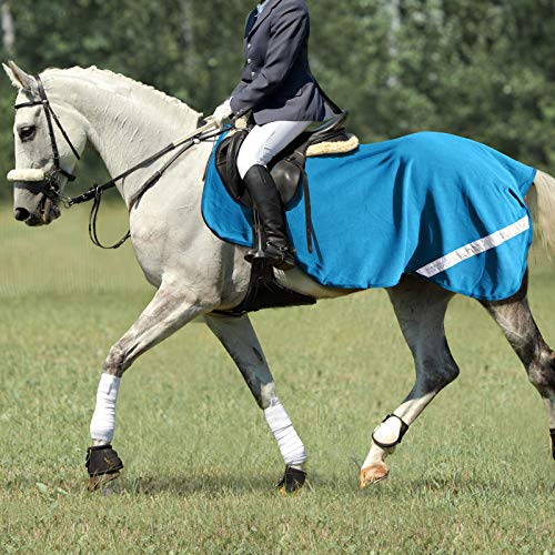 Harrison Howard Acclimate Fleece Horse Exercise Sheet Hi-Viz Competition Rug-Azure Blue