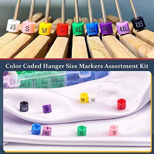 Hilitchi Hanger Markers Color Coded Garment Clothing Hanger Size Markers Assortment Kit (Pack of 820)