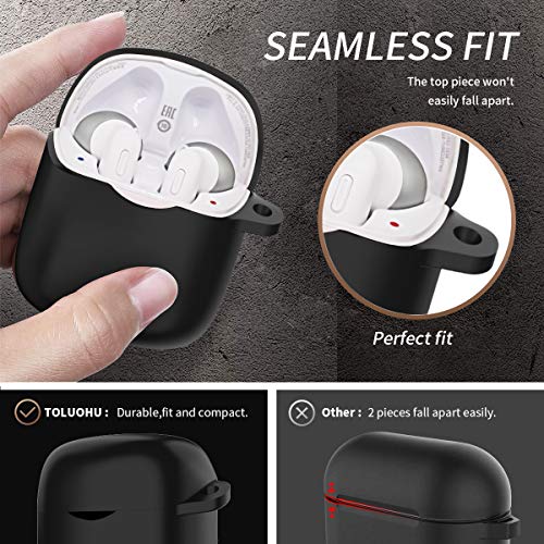 TOLUOHU for JBL Tune 225TWS/220TWS Case Cover,Carry/Shockproof/Waterproof Silicone Protect Skin Case Cover for JBL Tune 225TWS/220TWS Wireless Earbuds Accessories with Keychain