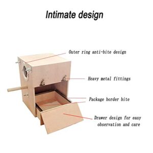 Tfwadmx Bird Wood Breeding Box Lovebirds Nesting Station House Aviary Cage Clear View Window for Parakeet Cockatiel Peony Finch Conure Budgie Parrots Tits Finches and Other Wild Birds