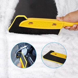 Kwak's Extendable Long Ice Scraper, ABS Snow Brushes for Car SUVs Truck Windscreen Scraper Snow Shovel Windshield Scraper for Car Van SUV with a Black Storage Bag Car Winter Accessories (1pcs)