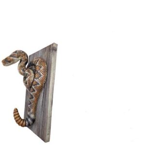 rattlesnake decorative snake wall hook single with rustic wood base