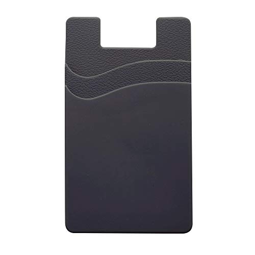 DISCOUNT PROMOS 10 Montego Silicone Phone Wallets Pack - Strong Adhesive, Dual Pocket - Black