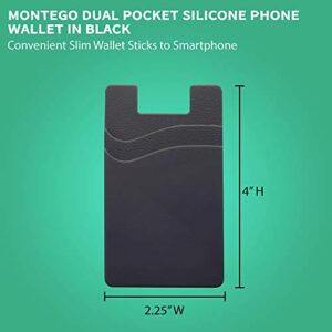 DISCOUNT PROMOS 10 Montego Silicone Phone Wallets Pack - Strong Adhesive, Dual Pocket - Black