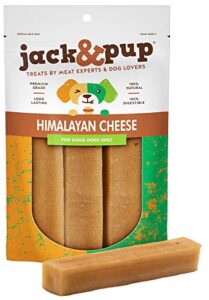 jack&pup himalayan dog chew - large yak chews for dogs (5 pack) premium long lasting yak cheese dog treats - natural dog chew sticks; excellent rawhide alternative (1lb bag)