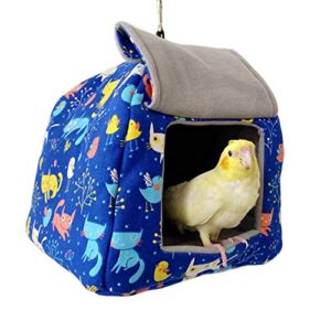 bird tent plush hammock parrot warm hanging nest for cage，bird hideaway hut swing house bed，small animals habitat winter snuggle sleeping cave for hamster rat parakeets conure cockatiel lovebird