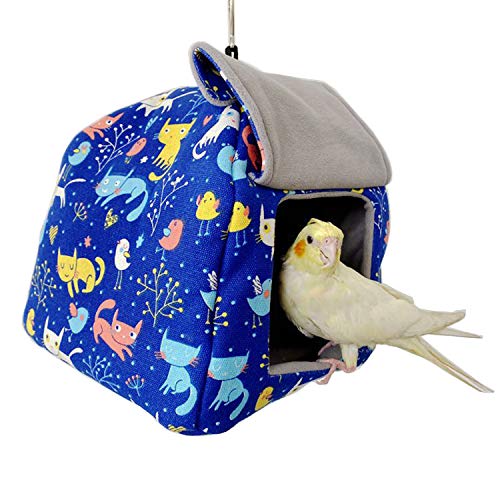 Bird Tent Plush Hammock Parrot Warm Hanging Nest for Cage，Bird Hideaway Hut Swing House Bed，Small Animals Habitat Winter Snuggle Sleeping Cave for Hamster Rat Parakeets Conure Cockatiel Lovebird