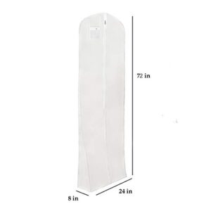 L-Pack Wedding Dress Garment Bag Extra Long White Clothes Cover for Storage or Travel