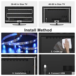 sylvwin TV Led Backlight,6.56ft Led Light Strip for 30-50in TV,RGB USB LED Lights with Remote & 16 Color Changing Lighting for HDTV,Gaming Room Decor