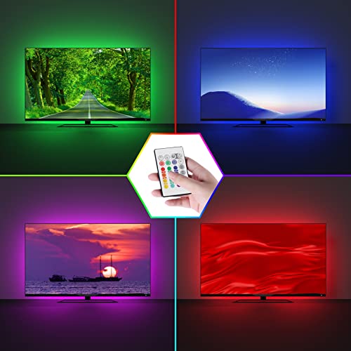 sylvwin TV Led Backlight,6.56ft Led Light Strip for 30-50in TV,RGB USB LED Lights with Remote & 16 Color Changing Lighting for HDTV,Gaming Room Decor