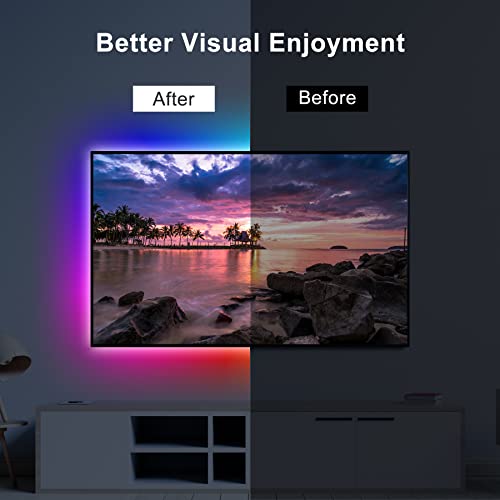 sylvwin TV Led Backlight,6.56ft Led Light Strip for 30-50in TV,RGB USB LED Lights with Remote & 16 Color Changing Lighting for HDTV,Gaming Room Decor