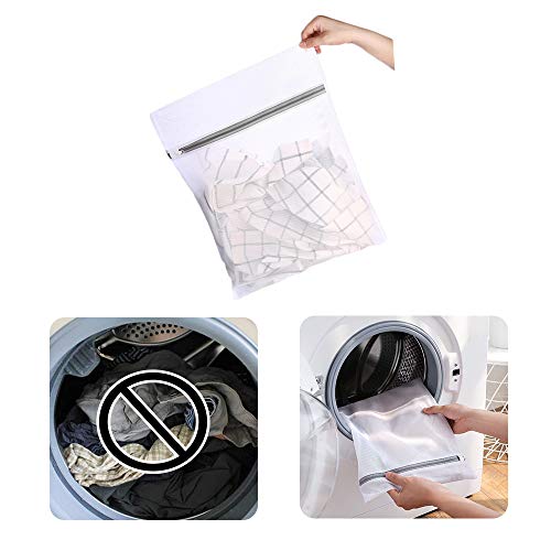 8 Pack Laundry Mesh Bags,16 x 12 Inch Zipper Mesh Laundry Bag for Washing Machine,Travel Laundry Bags for Stocking,Underwear,Bra and Lingerie