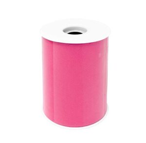 6" by 100 yards (300 ft) fabric tulle spool for wedding and decoration. value pack. (hot pink)