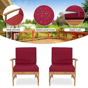 kinbor Outdoor Furniture Patio 5 PCS Wood Sectional Sofa Furniture with Big Seat for Outdoor Patio Garden Deck