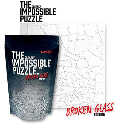 Broken Glass Puzzle - Clear Puzzle - Unique Clearly Impossible Puzzle - Difficult and Fun! - 161 Pieces 10 x 10''