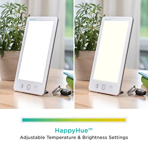 Verilux® HappyLight® Touch Plus - UV-Free LED Bright White Light Therapy Lamp with 10,000 Lux, Adjustable Brightness, Color, and Countdown Timer