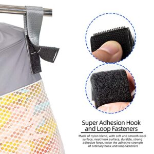 Mesh Clothespin Bag Holder Outside, Ventilation and Moisture Resistance, Multiple Hanging Methods Clothes Pin Bag with Drawstring Closure, Large-Capacity Clothespin Storage Organizer with Hooks