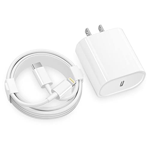 iPhone Charger Fast Charging, [Apple MFi Certified] Fast Charger 20W PD USB C Wall Charger with 6FT Type C to Lightning Cable Compatible with iPhone 14 13 12 11 Pro Max/Pro/XS Max/XS/XR/X, iPad