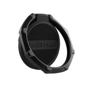 rokform - magnetic sport ring grip and stand, thin metal cell phone ring holder, specially designed for rokform iphone & samsung twist lock cases (black)