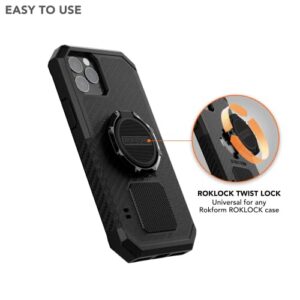 Rokform - Magnetic Sport Ring Grip and Stand, Thin Metal Cell Phone Ring Holder, Specially Designed for Rokform iPhone & Samsung Twist Lock Cases (Black)