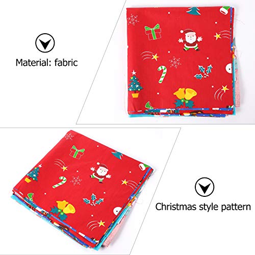 EXCEART Fabric Fabric Christmas Fabric 8Pcs Xmas Cotton Clothes Hand DIY Bundles Patchworks Quilted Quilting