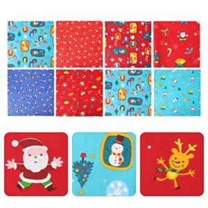 EXCEART Fabric Fabric Christmas Fabric 8Pcs Xmas Cotton Clothes Hand DIY Bundles Patchworks Quilted Quilting