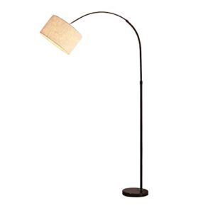 floor lamp led floor lamp modern curved floor lamp fabric lampshade marble base wrought iron floor lamp bedroom living room study standing light (color : white, size : push button switch)
