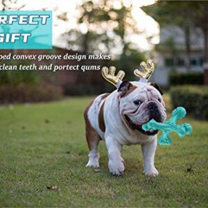 CVALIN Dog Chew Toys for Aggressive Chewers Large Breed,Indestructible Bones Toy，Durable Cleaning Toothbrush Natural Rubber Dog Toys