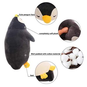 DENTRUN Penguin Stuffed Animals Bulk, Cute Penguin Plush Doll Play Toys for Kids Girls Boys Adults Birthday Xmas Present, Adorable Soft Plushies and Gifts, 12.20/18.11/22.44/25.98 Inchs, Blue, Black