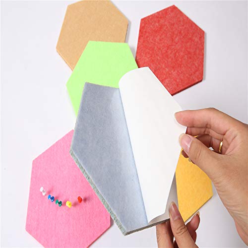 Briskaari Hexagon Felt Board Bulletin Board Memo Board Felt Wall Sticker Multifunction 3D Decorative Home Message Board for Kids Room Office (7.9"x 6.7"/20cmx17cm, Light Gray)