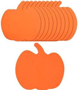 4e's novelty foam pumpkin shapes craft (12 pack) halloween crafts for kids, large 8" cutouts - fall crafts for kids toddlers classroom supplies halloween activities for kids party ages 2-4 3-5 4-8