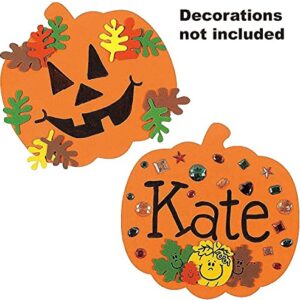 4E's Novelty Foam Pumpkin Shapes Craft (12 Pack) Halloween Crafts for Kids, Large 8" Cutouts - Fall Crafts for Kids Toddlers Classroom Supplies Halloween Activities for Kids Party Ages 2-4 3-5 4-8